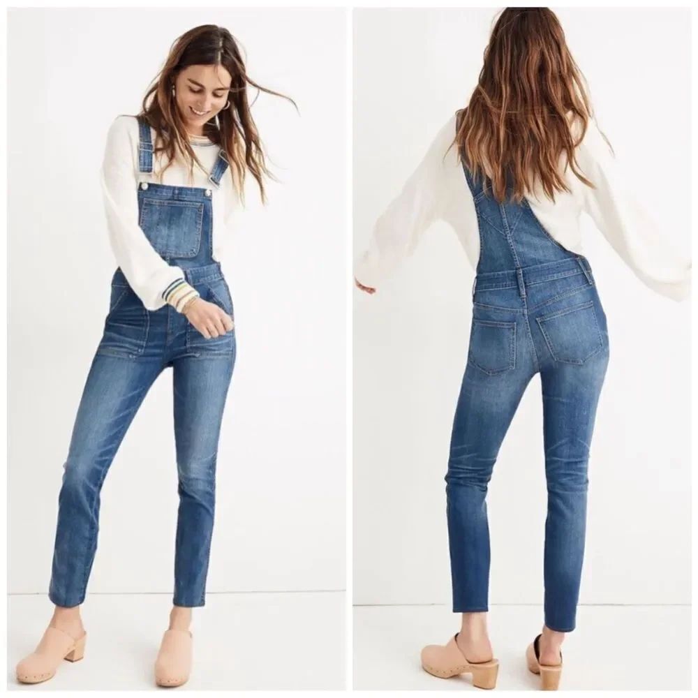Madewell Skinny Overalls in Jansing Wash